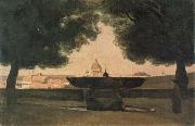 camille corot, Fountain of the French Academy